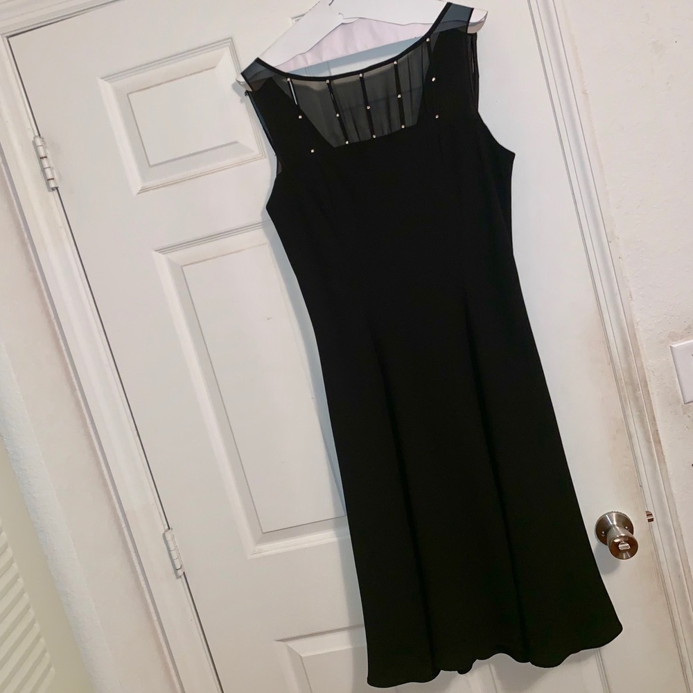 Black Draped Rhinestone Dress